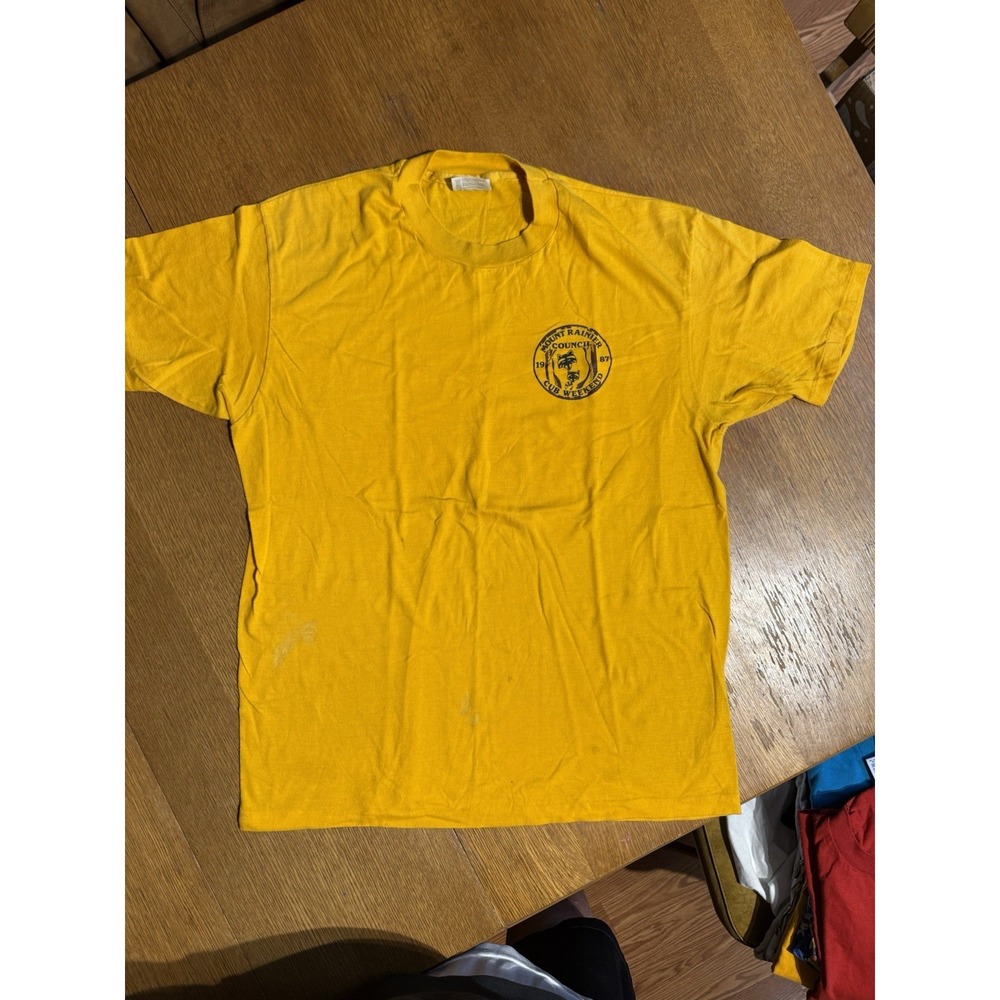 Vintage 1987 Mount Rainier‎ Council Cub Weekend Tee Hanes 50/50 USA XL